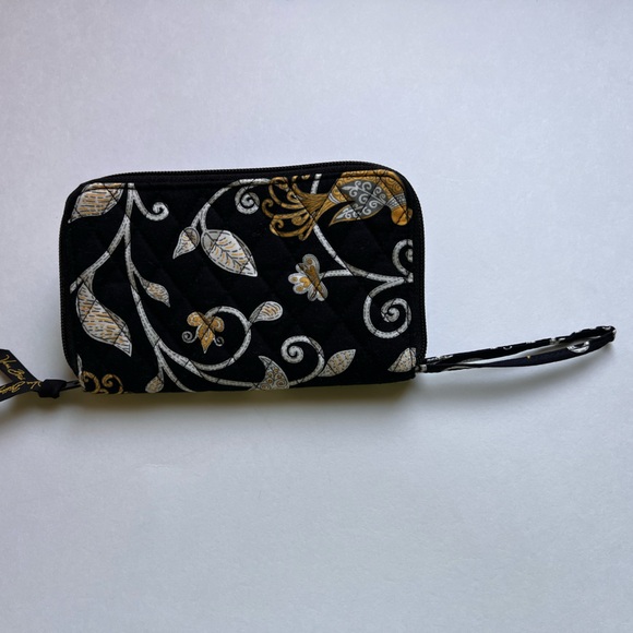 Vera Bradley -Wallet/Wristlet -Black with Design in White and Gold - Gently Used - Picture 2 of 12